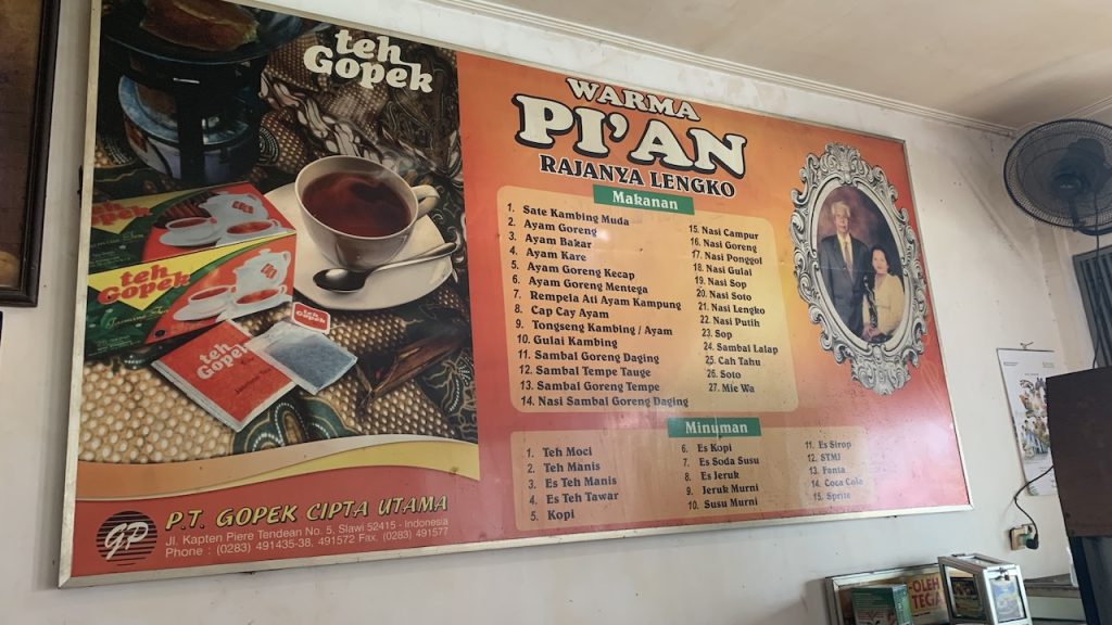 Menu di Warma Pian